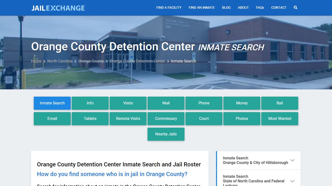 Orange County Detention Center Inmate Search - Jail Exchange